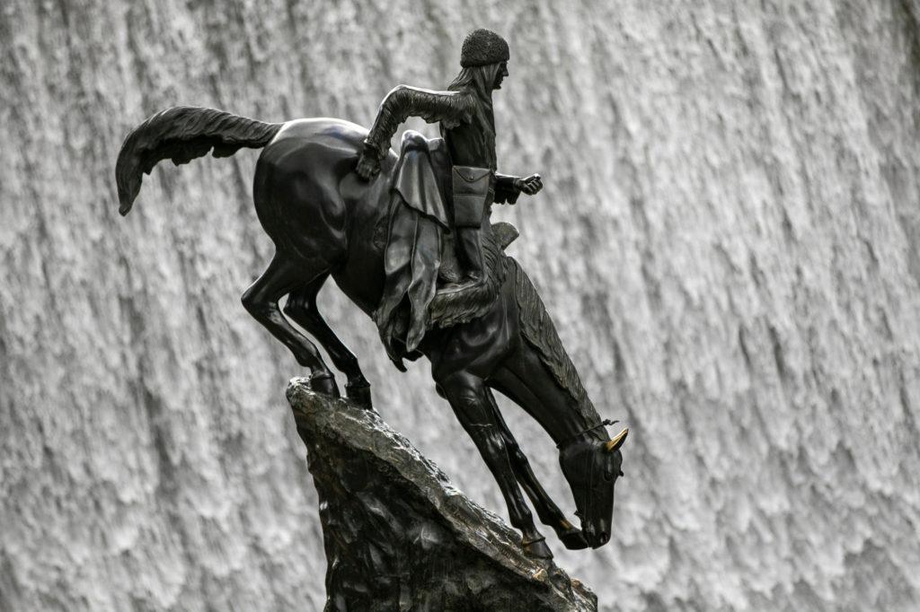 Frederick Remington’s “Mountain Man” statue in Evergreen