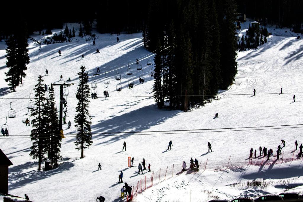 Loveland Ski Area, viewed from eastbound I-70. December 27, 2023.