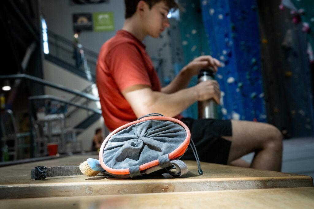 Climber Colin Duffy’s chalk bag