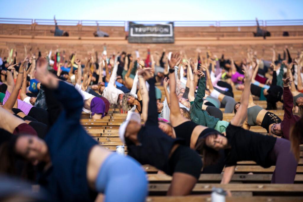 Yoga on the Rocks at Red Rocks. July 27, 2024.