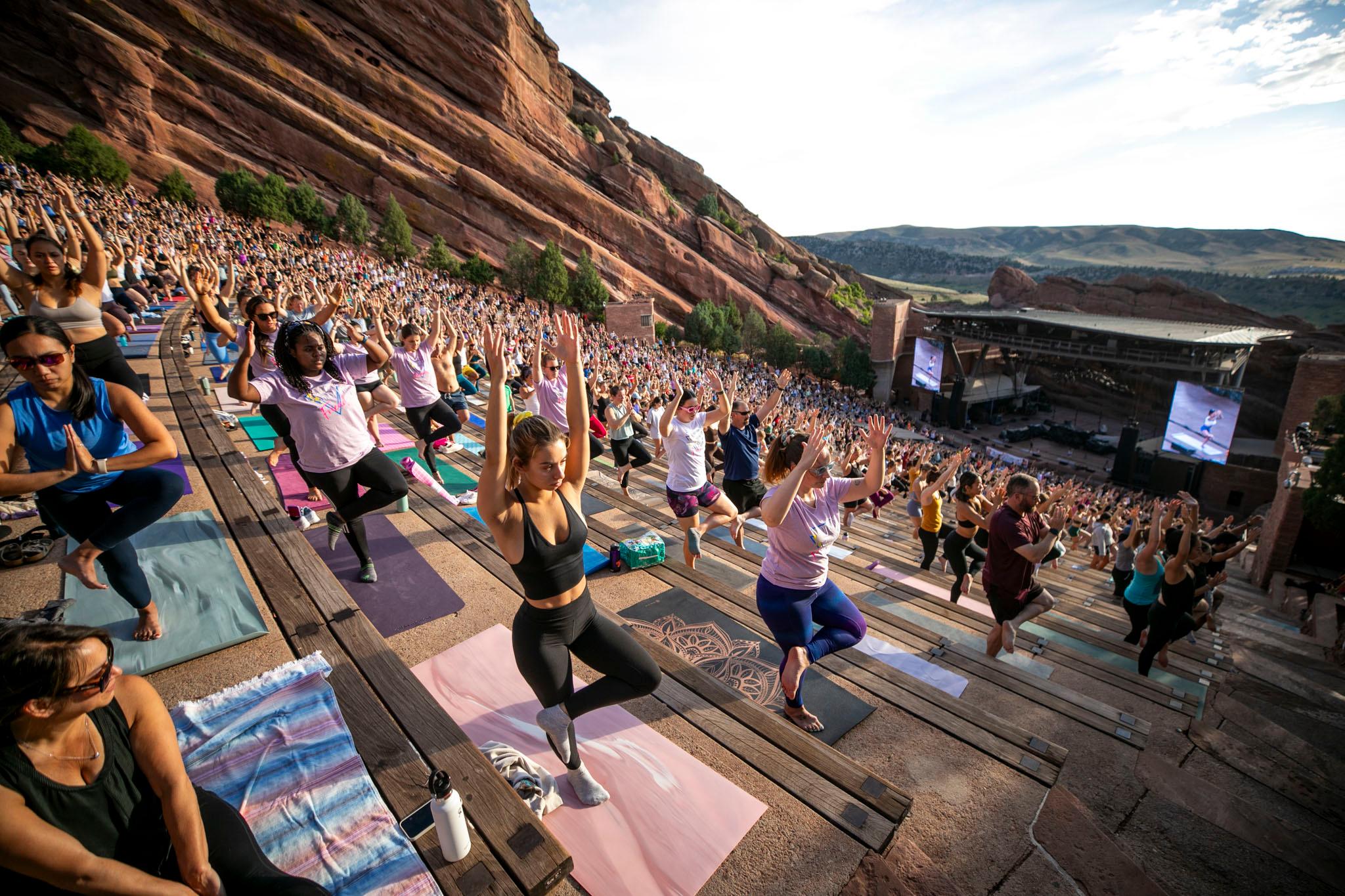 Yoga on the Rocks at Red Rocks. July 27, 2024.