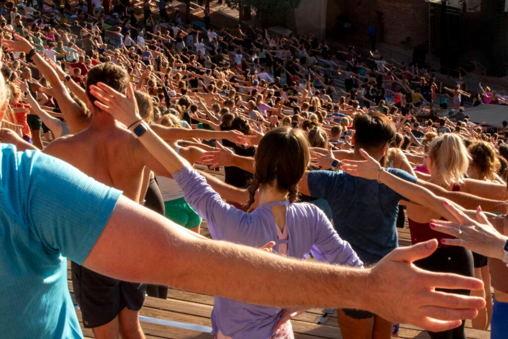 Yoga on the Rocks at Red Rocks. July 27, 2024.