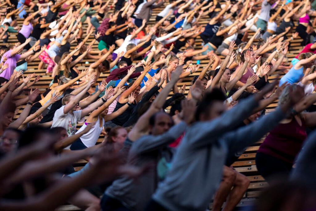 Yoga on the Rocks at Red Rocks. July 27, 2024.