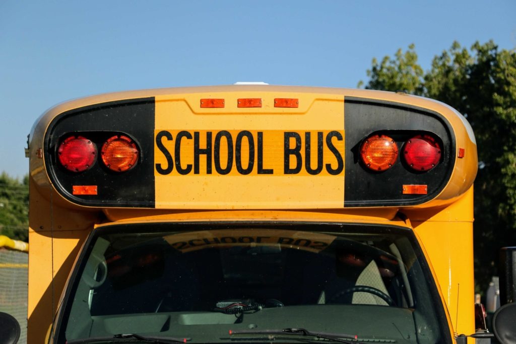 The top of a school bus.