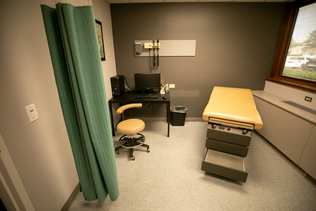 An exam room inside the Evans Medical Center in University Hills