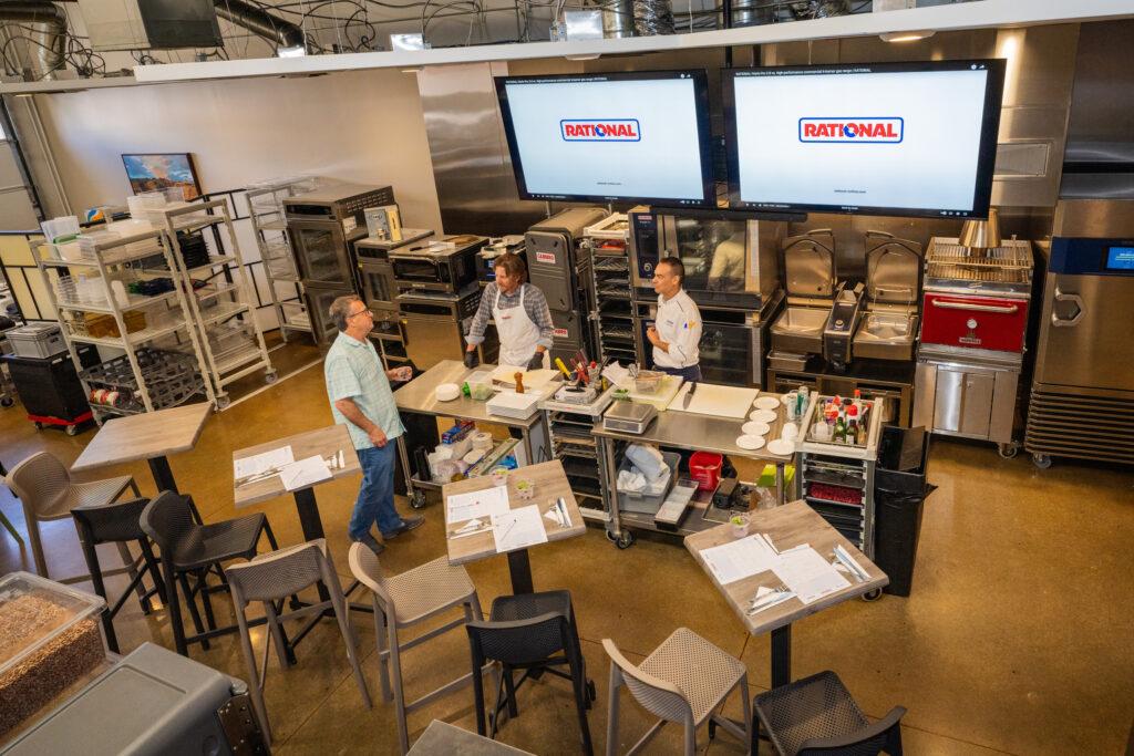 The all-electric, and computerized, demonstration kitchen at Intermountain Food Equipment in Denver