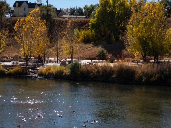 The Arkansas River and Pillars Park in Pueblo in fall of 2021.