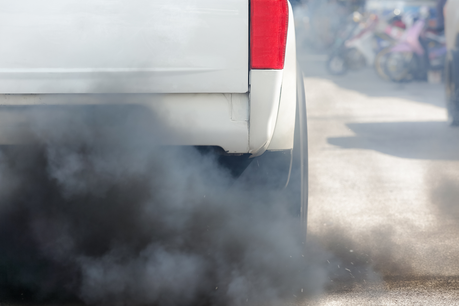 Exhaust from a truck