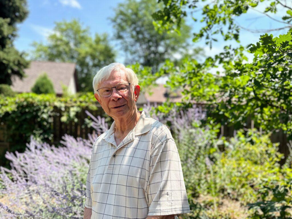 Walt Pettit, 83, stands in his garden in Wheat Ridge.