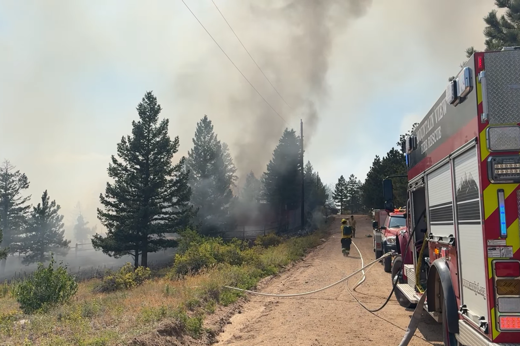 Crews respond to the Stone Canyon fire.