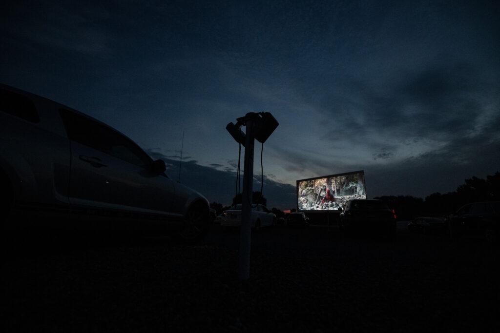 The movie Deadpool and Wolverine plays at the Star Drive In theater