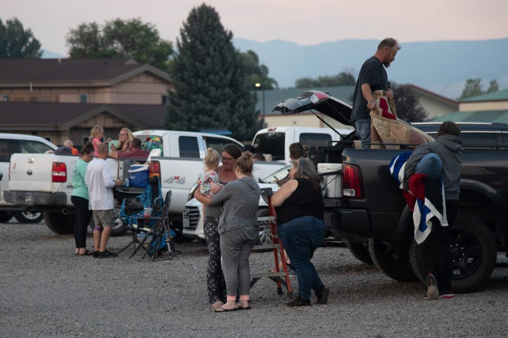 Movie goers prepare for the new Dead Pool and Wolverine movie at the Star Drive In theater