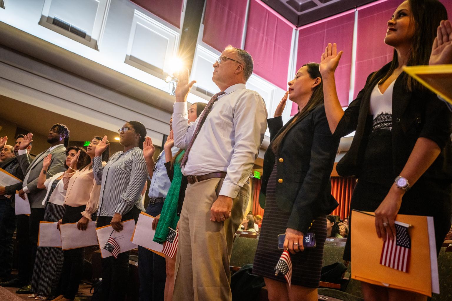 Twenty-nine people from 14 countries of origin took the Oath of Citizenship at Boulder Public Library on Sept. 18