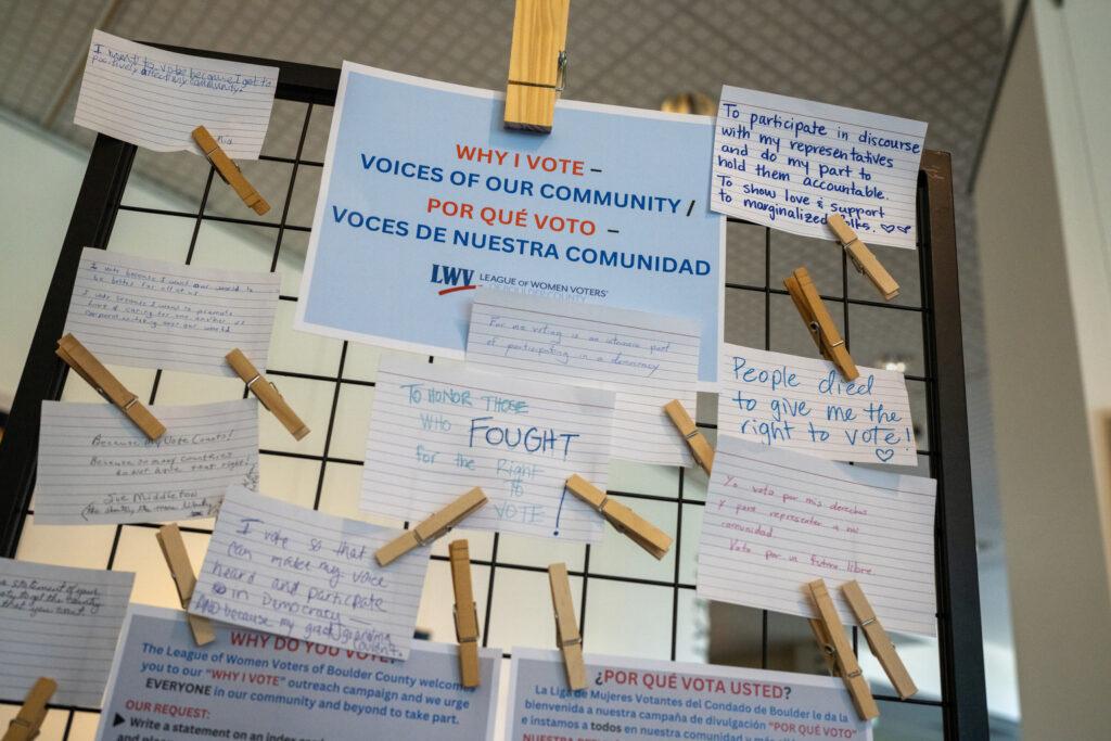 A “why I vote” display