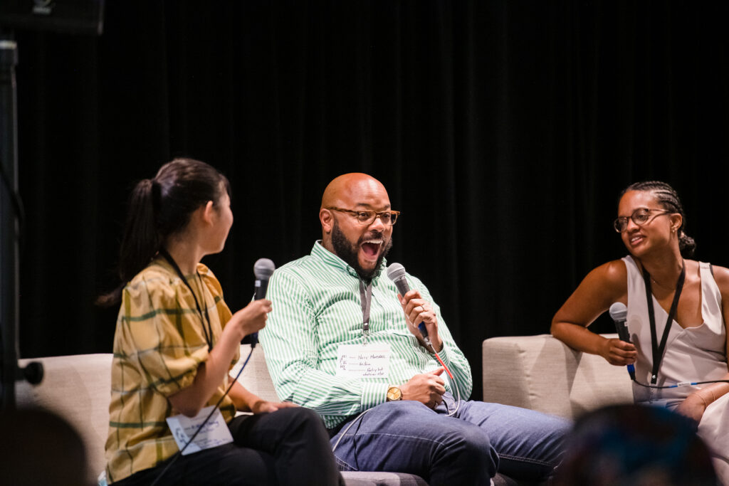 Opening keynote discussion with authors K-Ming Chang, Nate Marshall and editor Nicole Counts.