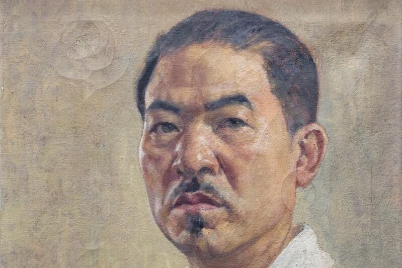 Image shows a self-portrait of artist Tokio Ueyama