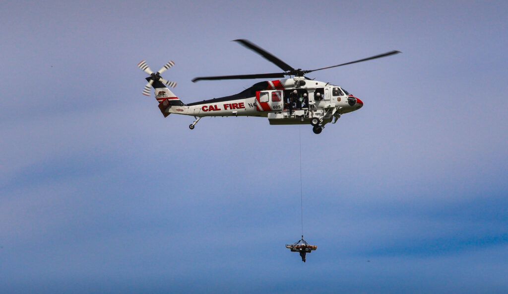 A rescue helicopter.