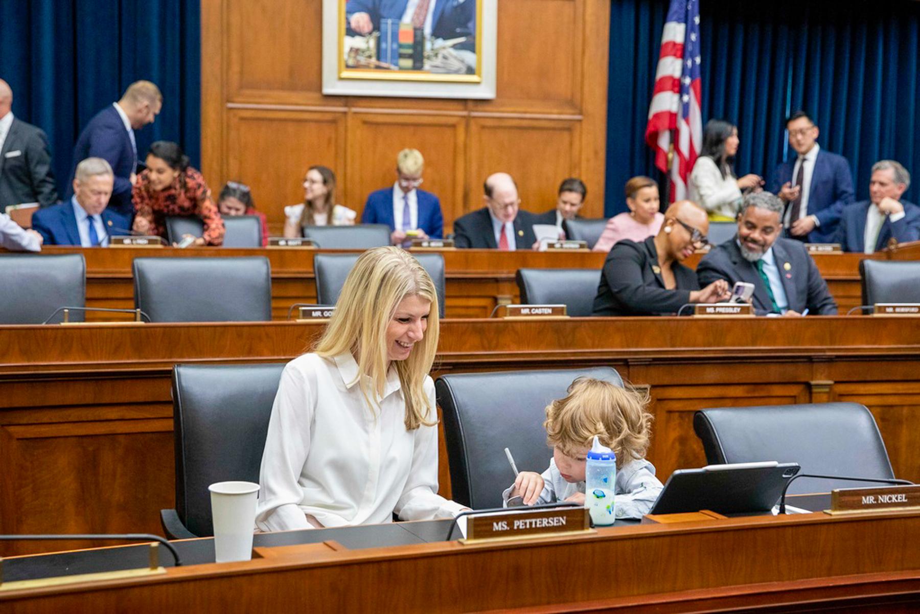 Rep. Brittany Pettersen, D-Colo., and her three-year-old son Davis Silverii