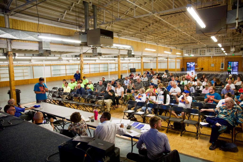 Pueblo locals attend a town hall meeting to listen to a discussion about the possibility of replacing the Comanche coal plant with a nuclear power plant