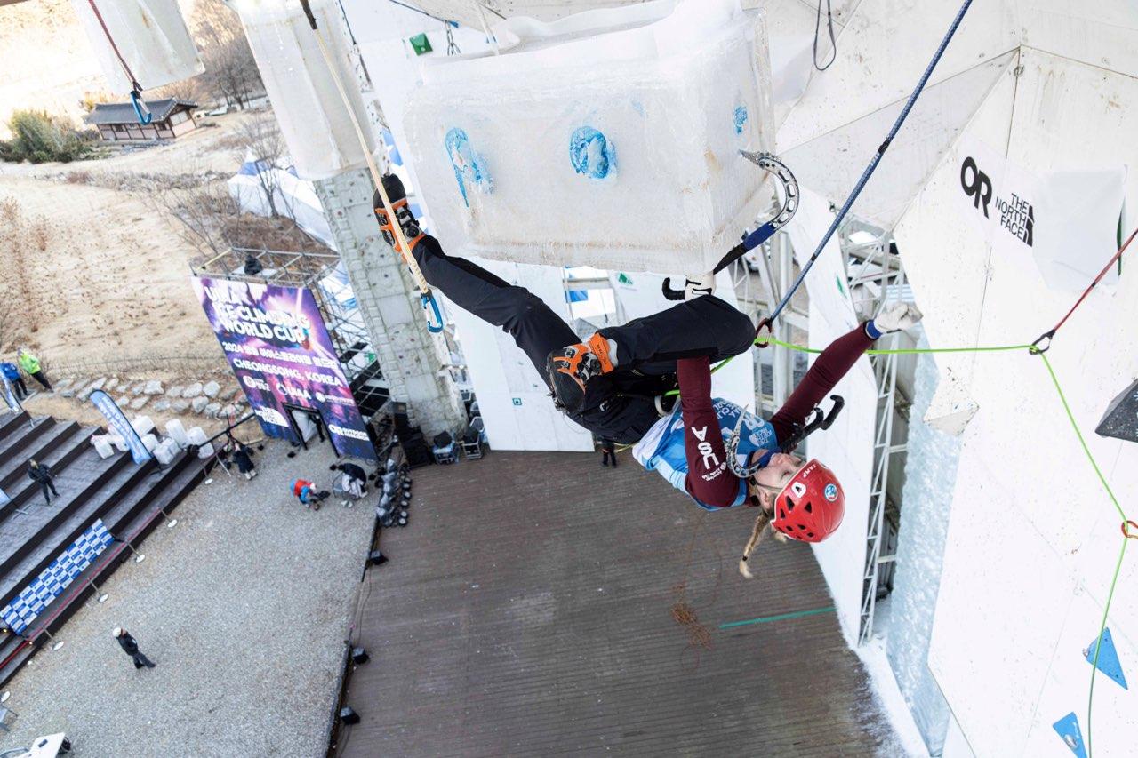 Catalina Shirley seen climbing.