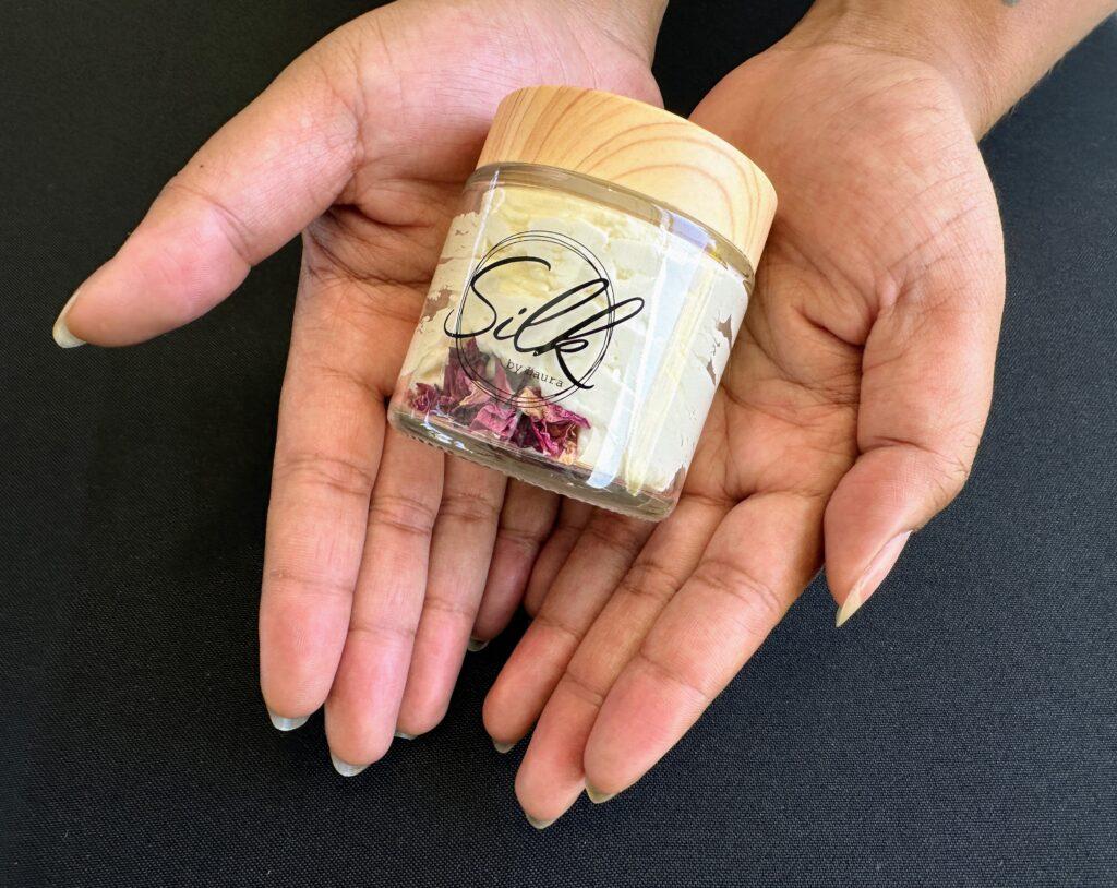 A jar of skin lotion.