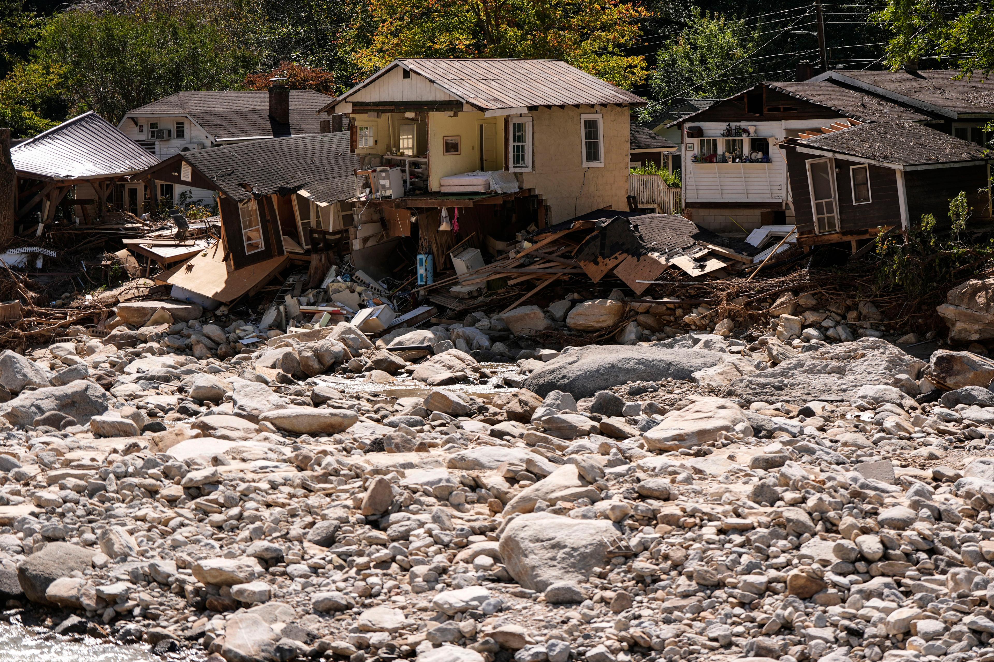 Homes are seen in the aftermath of Hurricane Helene