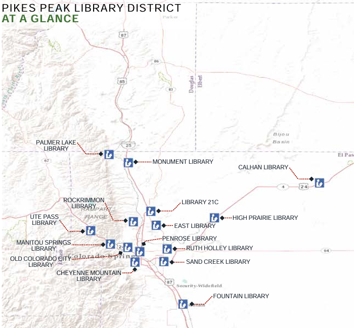 Pikes Peak Library District map