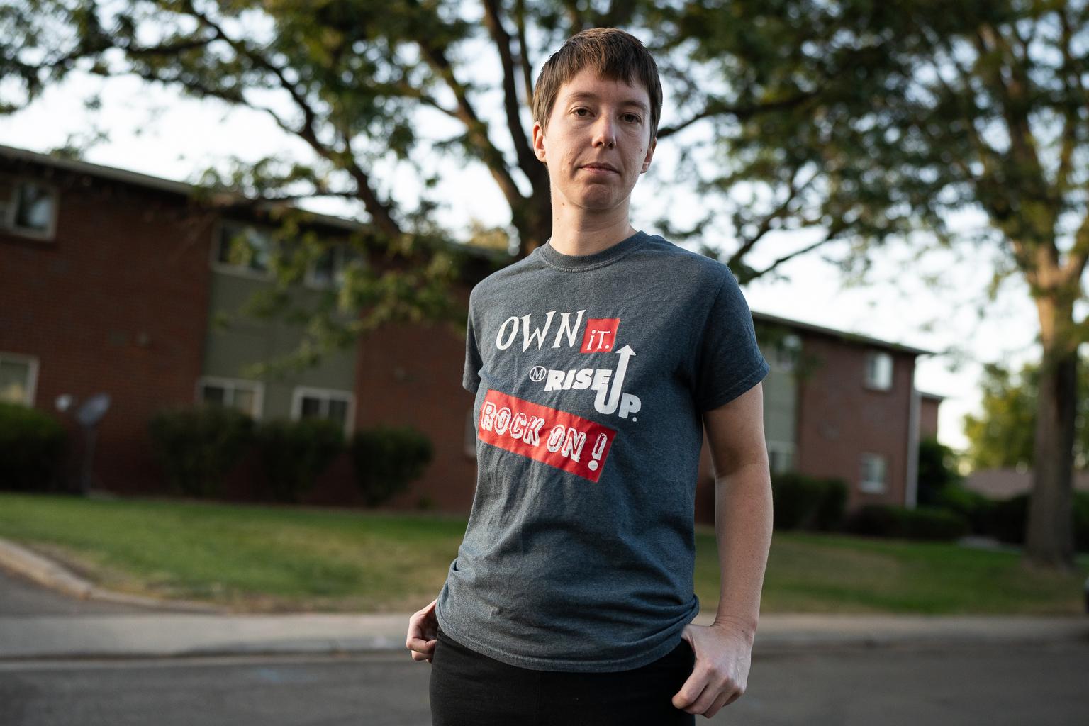 Sabrina Herrick outside her Fort Collins home