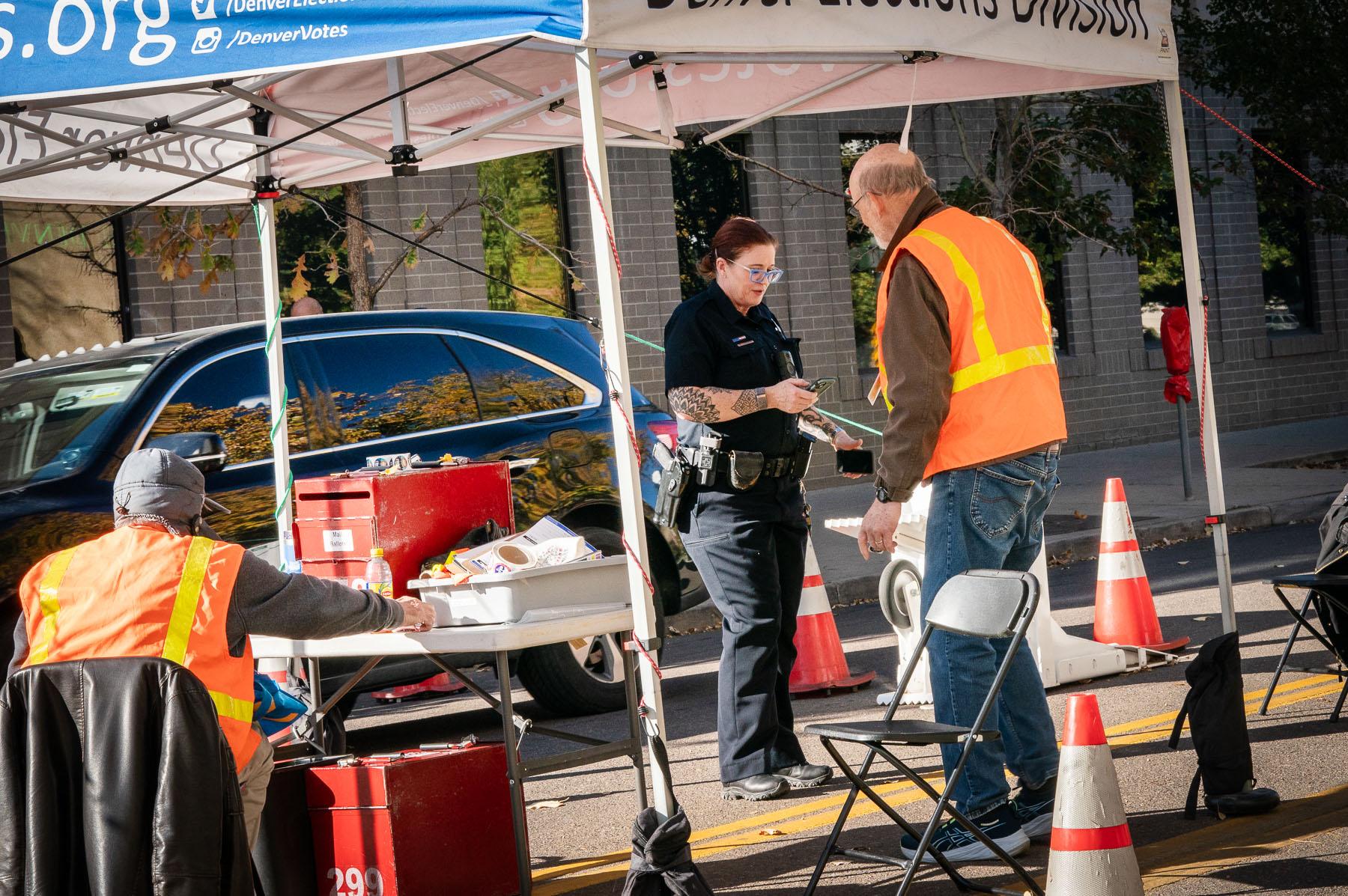 Denver Votes Ballot Drop Police Security