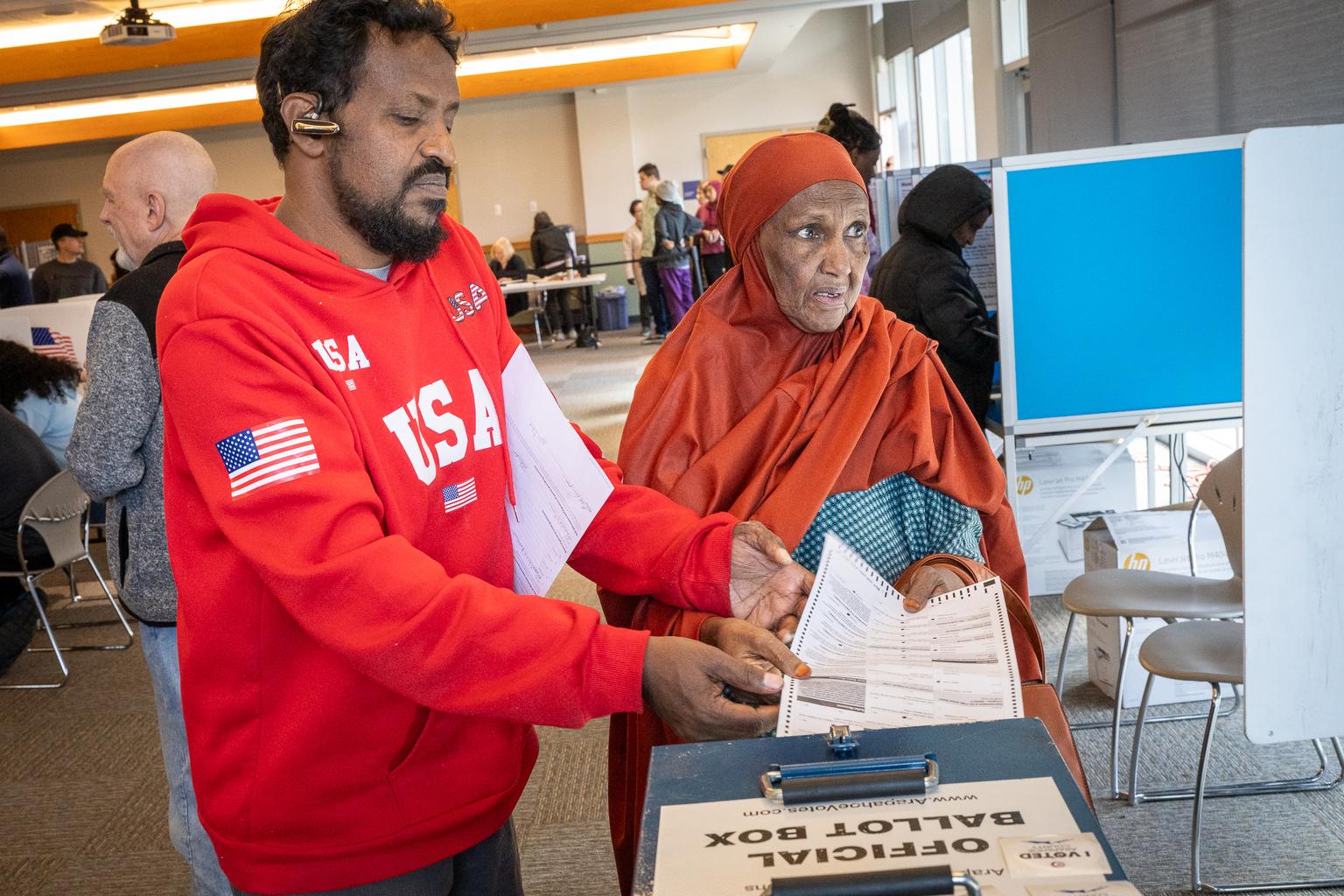 Voters on Election Day in Aurora