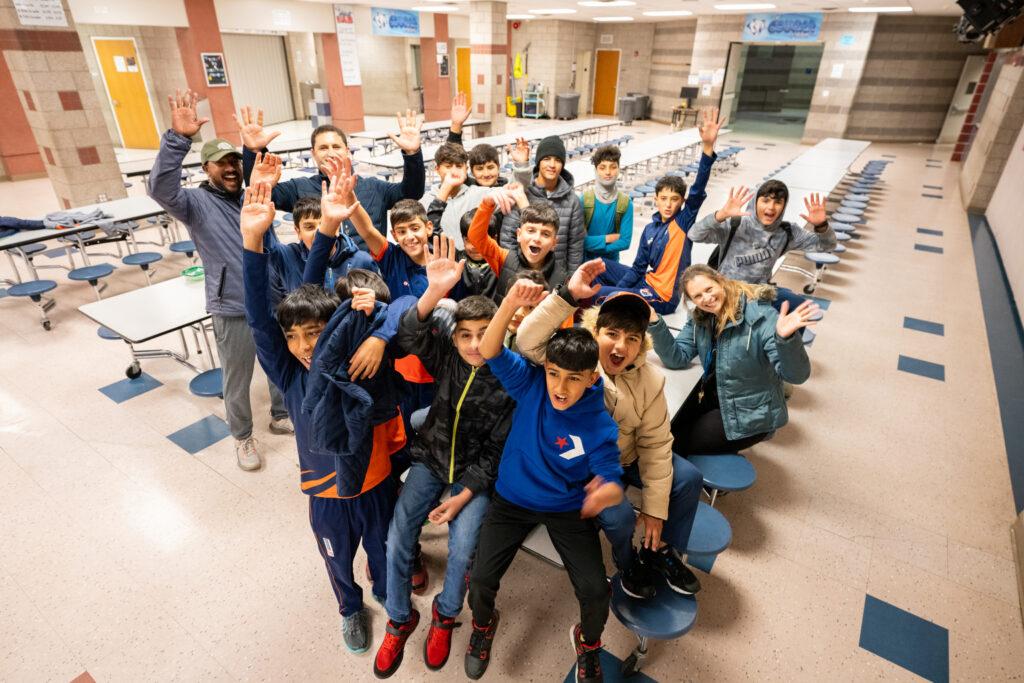 Group photo of kids on Thornton Middle School cricket team