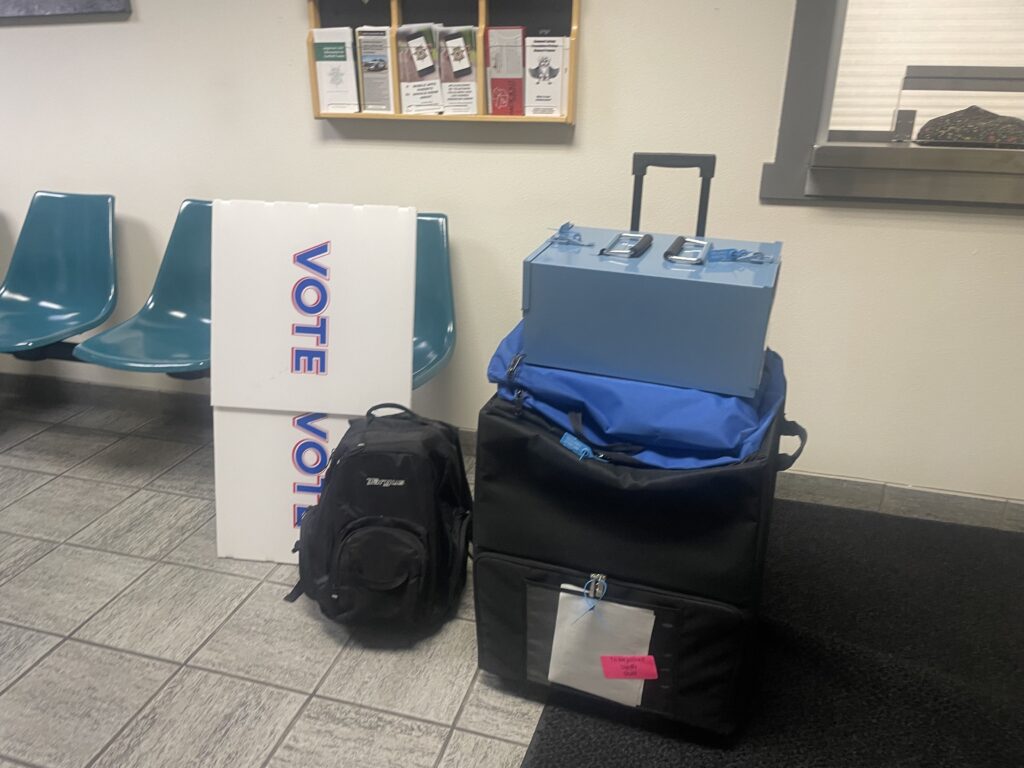 The voting station at the Garfield County jail lobby