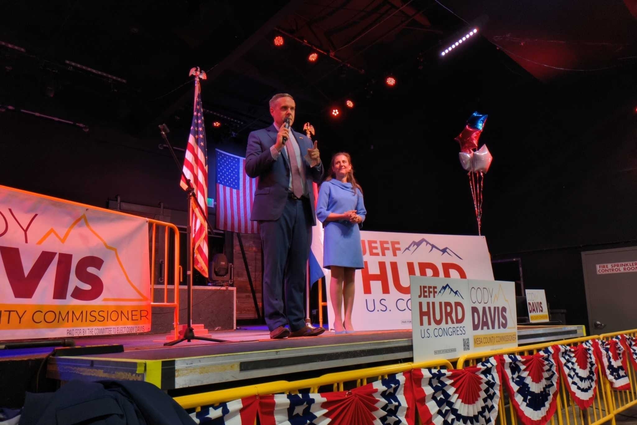 Jeff Hurd addresses supporters late on election night