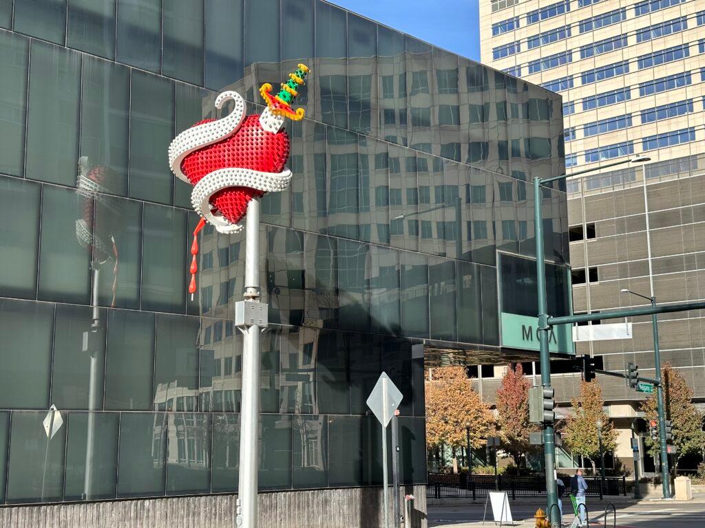 Photo shows an exterior wall of Museum of Contemporary Art Denver.