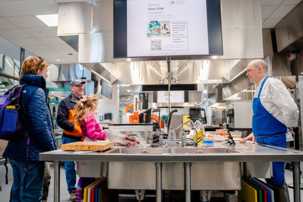 Food scientist demonstrates sous vide cooking techniques