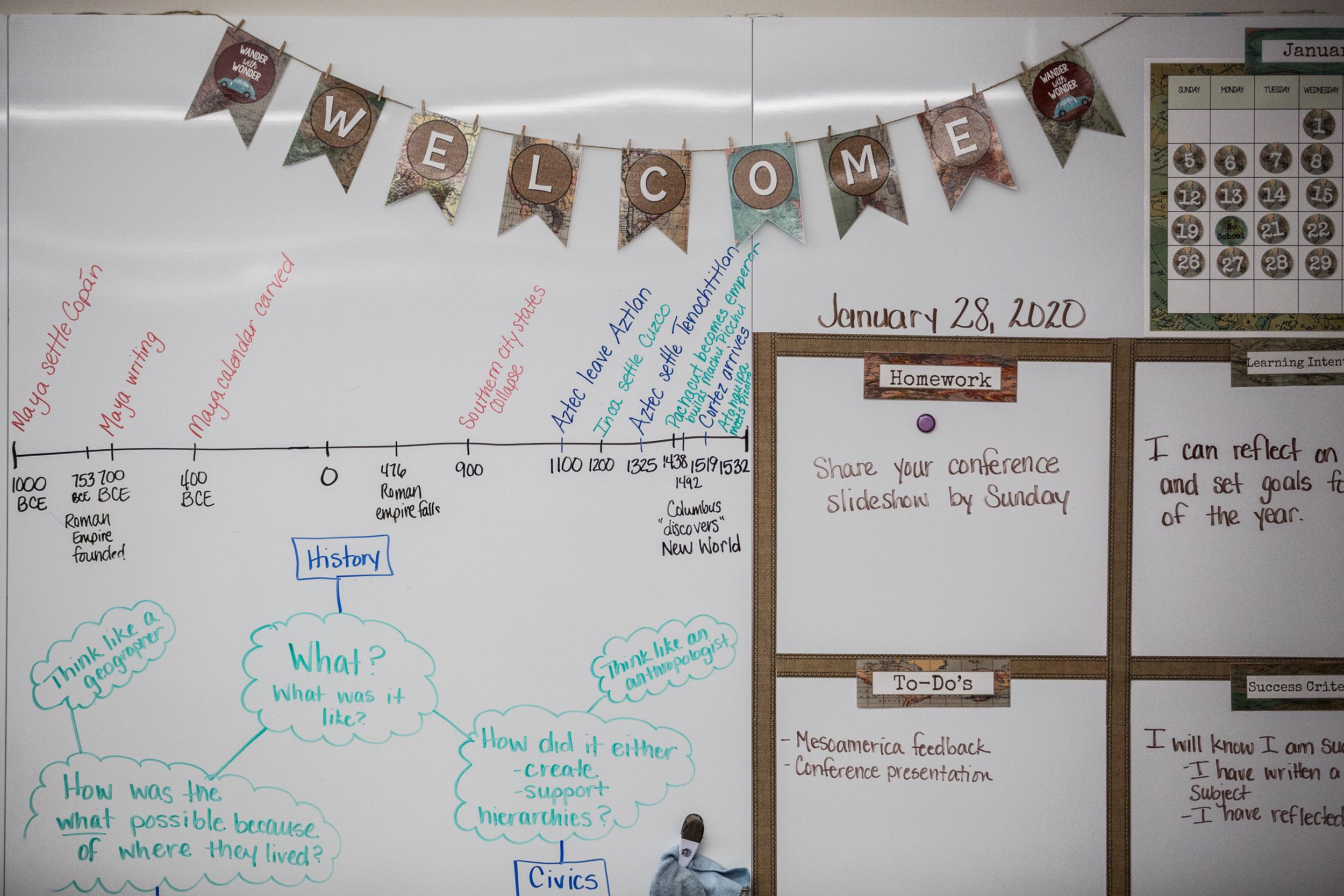 Teens Under Stress: Thunder Vista school classroom white board