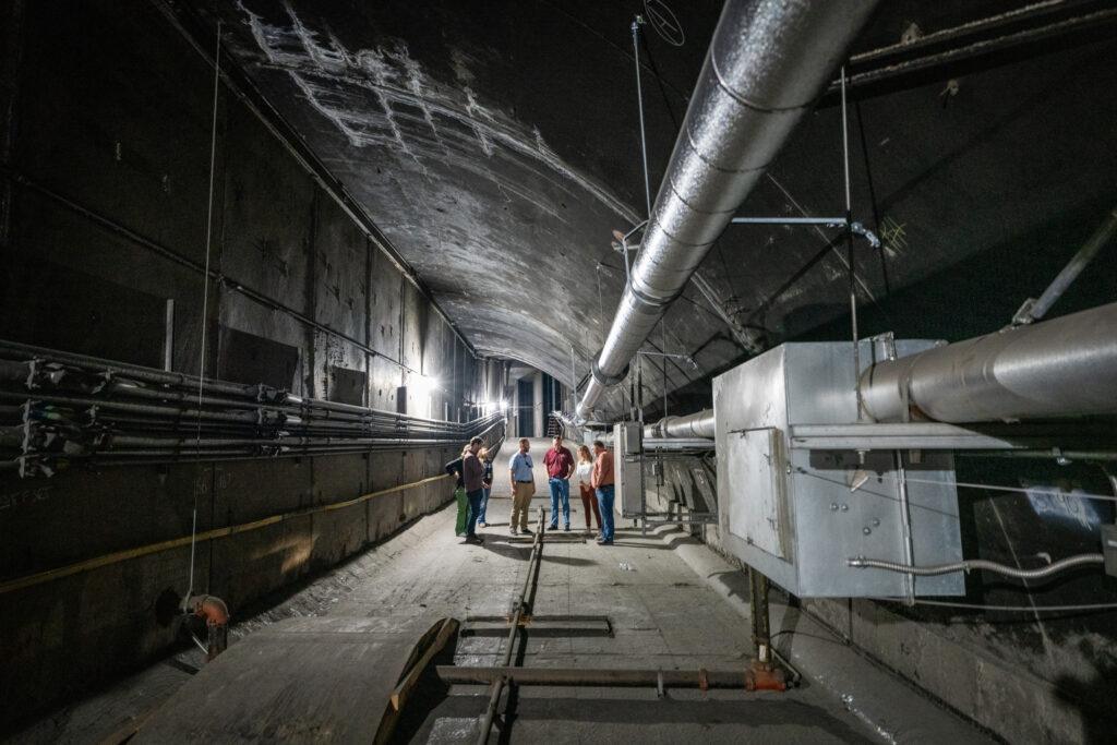 The plenum aove the roadway in the Eisenhower tunnel Interstate 70 cell phone coverage