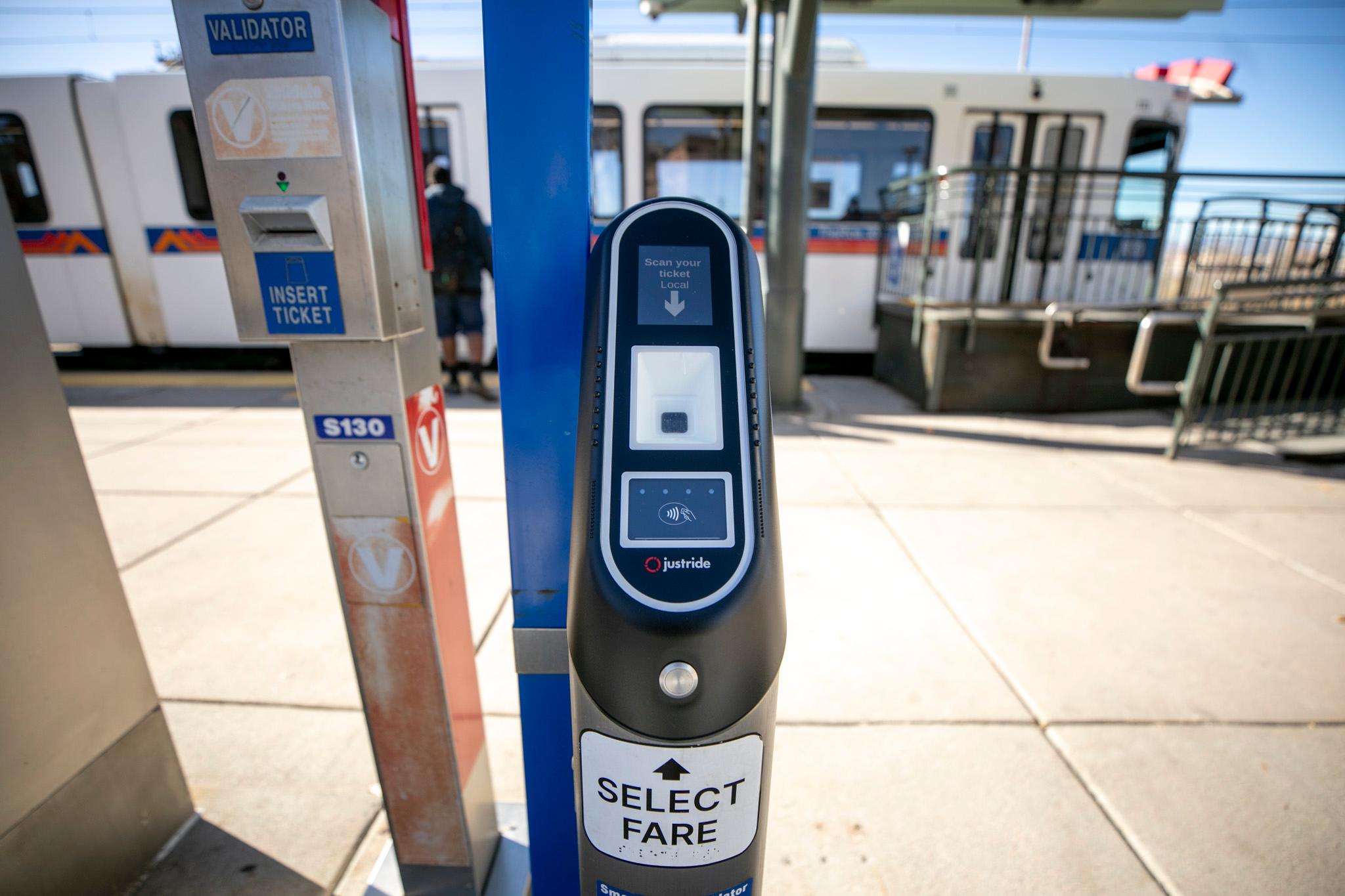 An RTD ticket scanner at a station