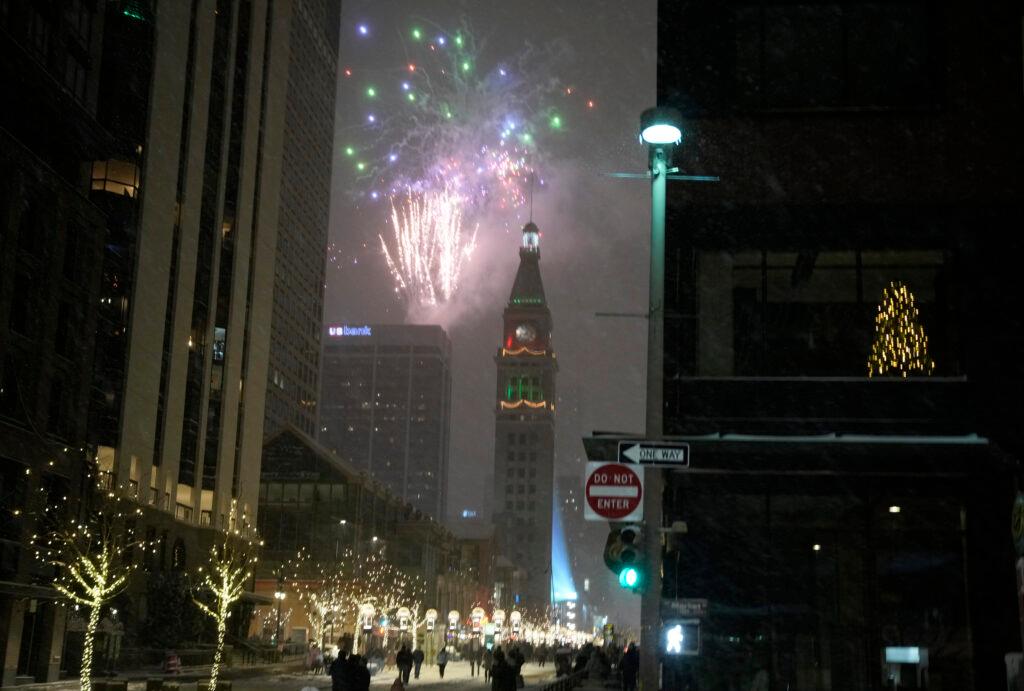 Fireworks on New Year's Eve in Denver