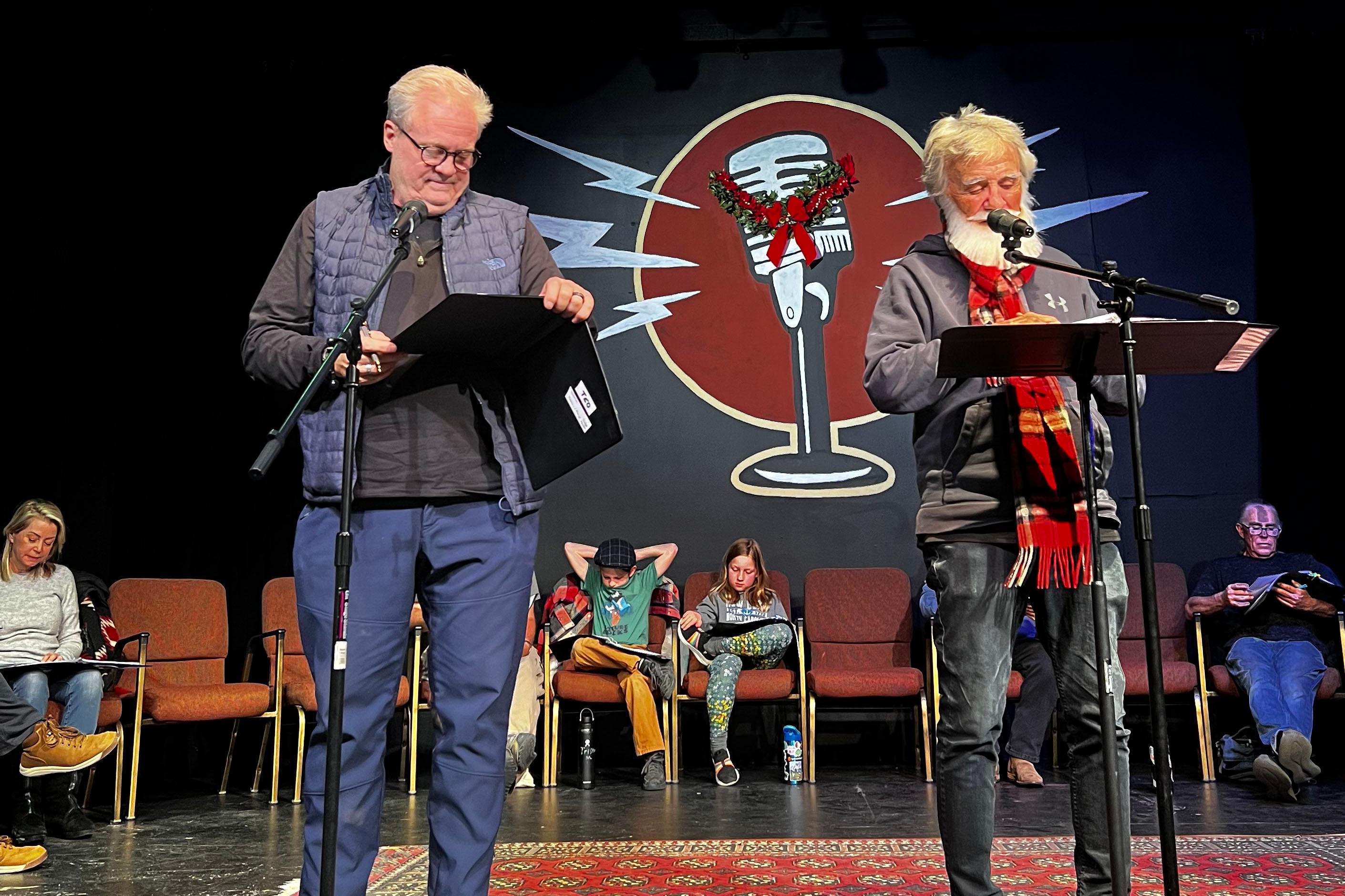 Ted Fellin and Terry Kiser in rehearsal for The Wright Opera House