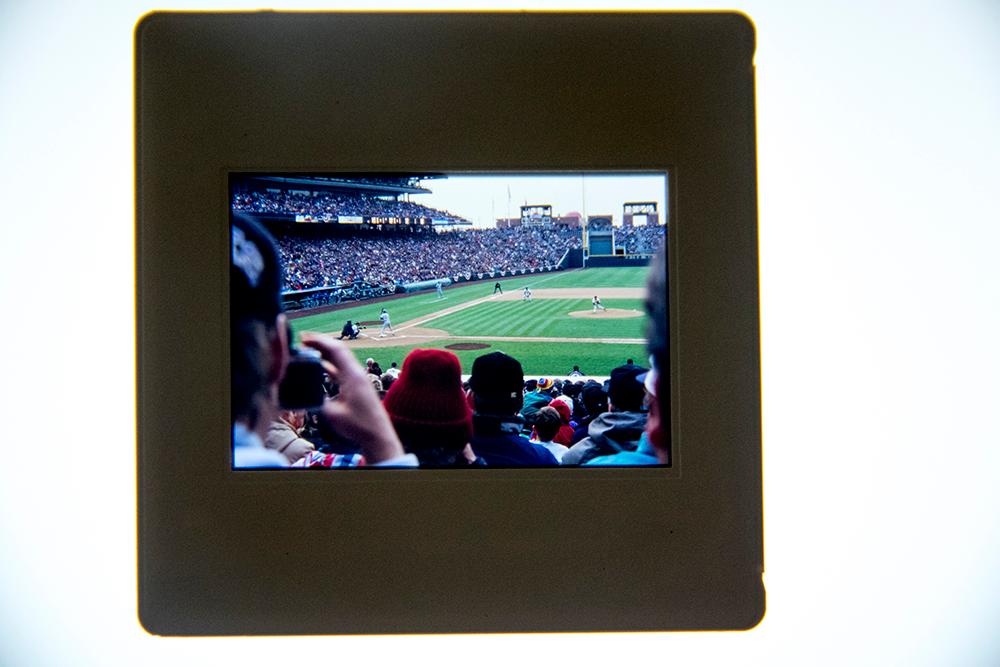 Opening day at Coors Field, April 26, 1995 fans look out onto the field