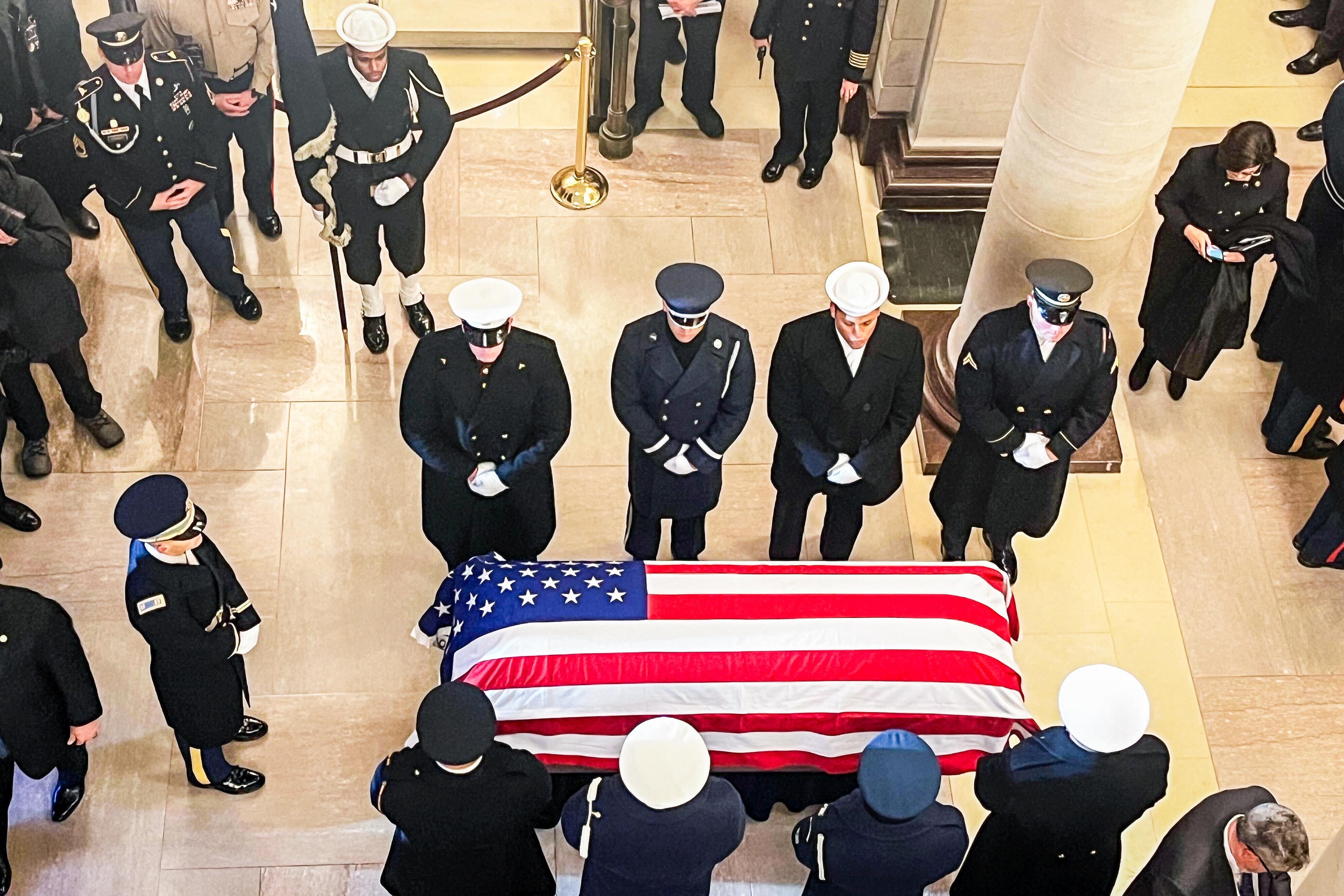 Former President Jimmy Carter’s casket arrives at the U.S. Capitol Rotunda