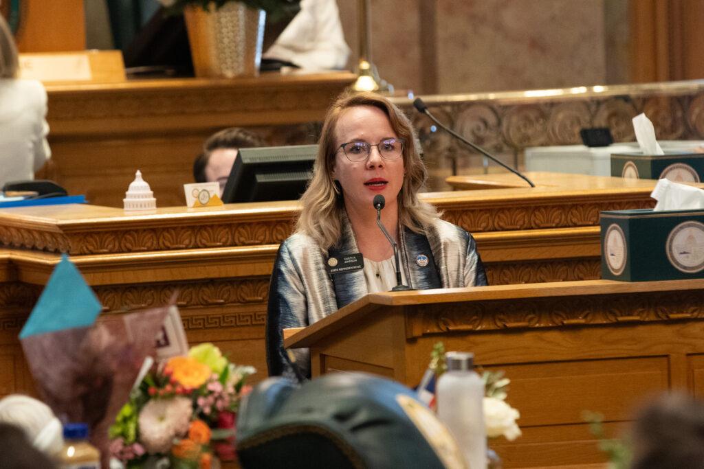 State Rep. Dusty Johnson on the opening day of the Colorado Legislature