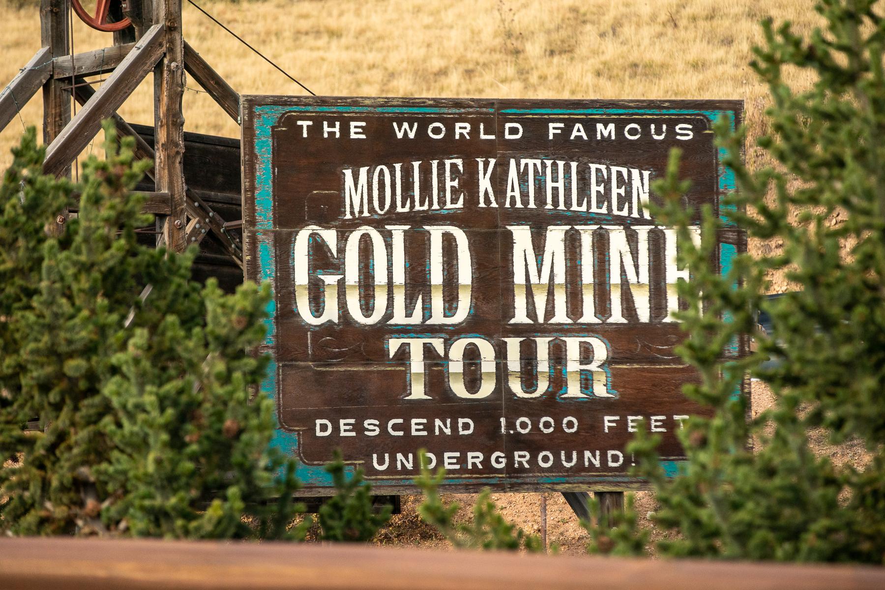 Mollie Kathleen Gold Mine sign near Cripple Creek