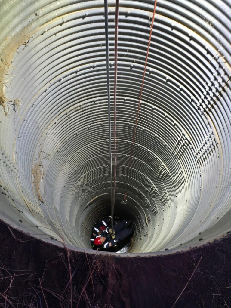 Crew attempt to rescue juvenile that fell down a missile silo