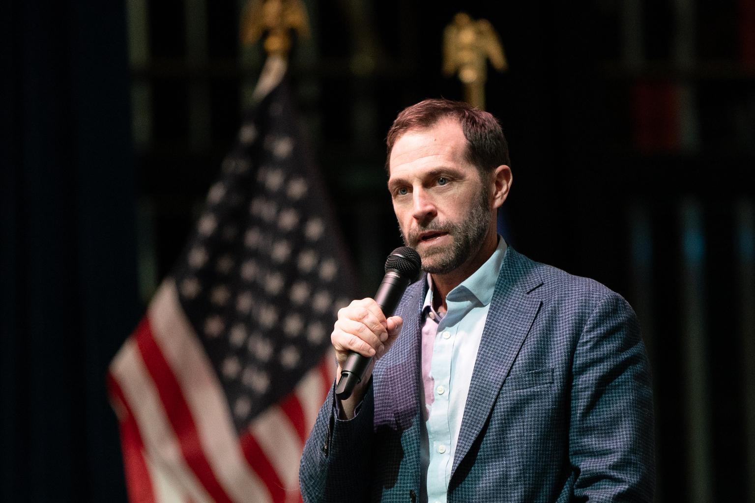 Democratic Rep. Jason Crow holds a town hall in Aurora