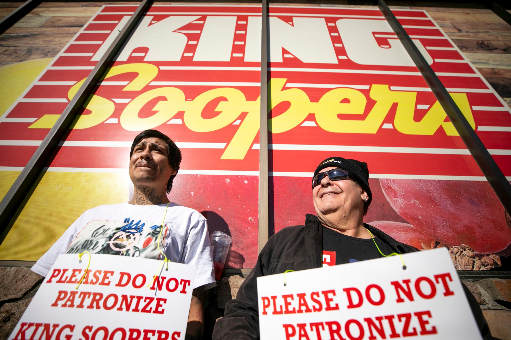 Two King Soopers picket outside of the store