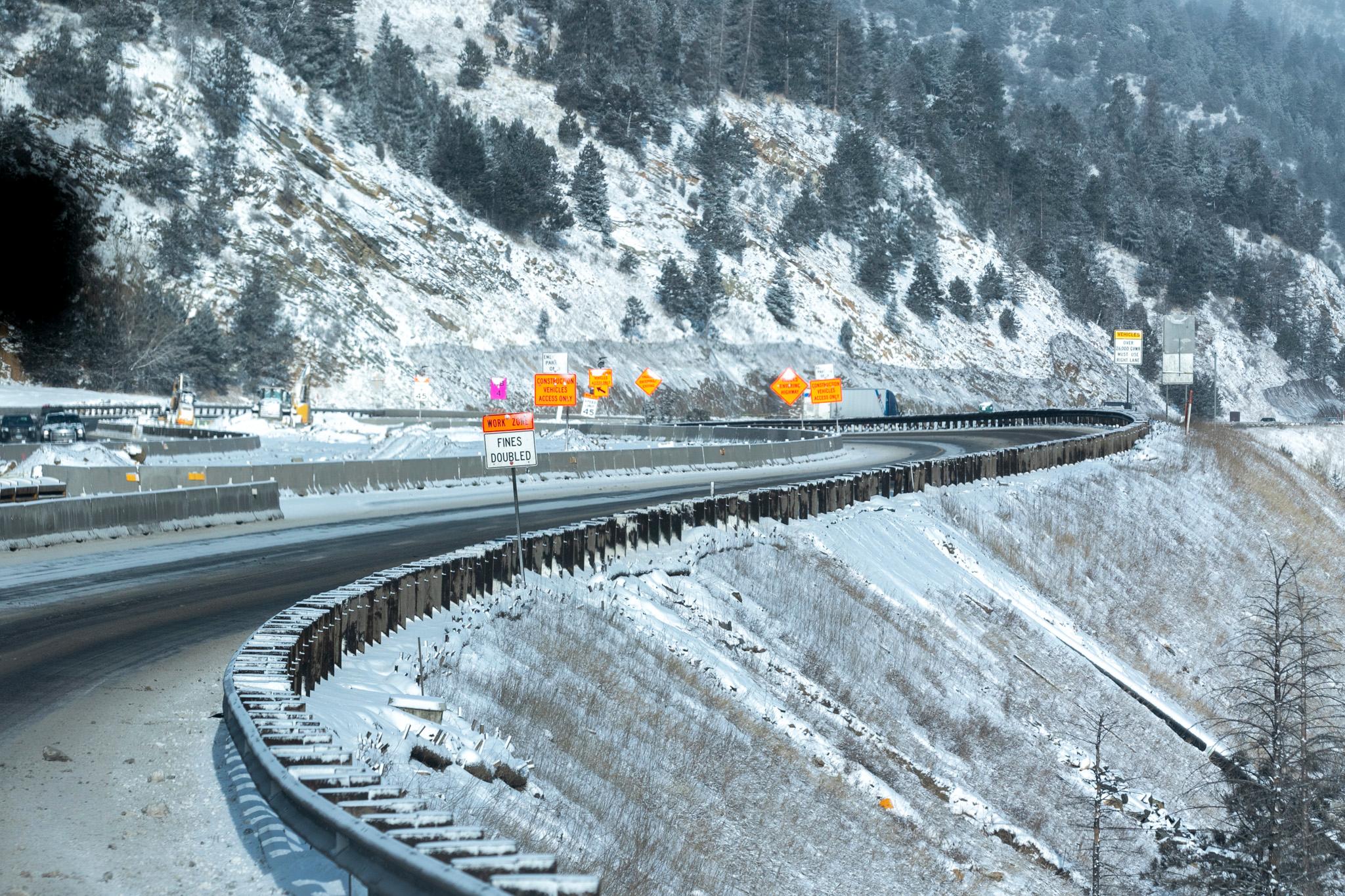 Floyd Hill, I-70&#039;s snaking slope west of Genesee. Feb. 12, 2025.