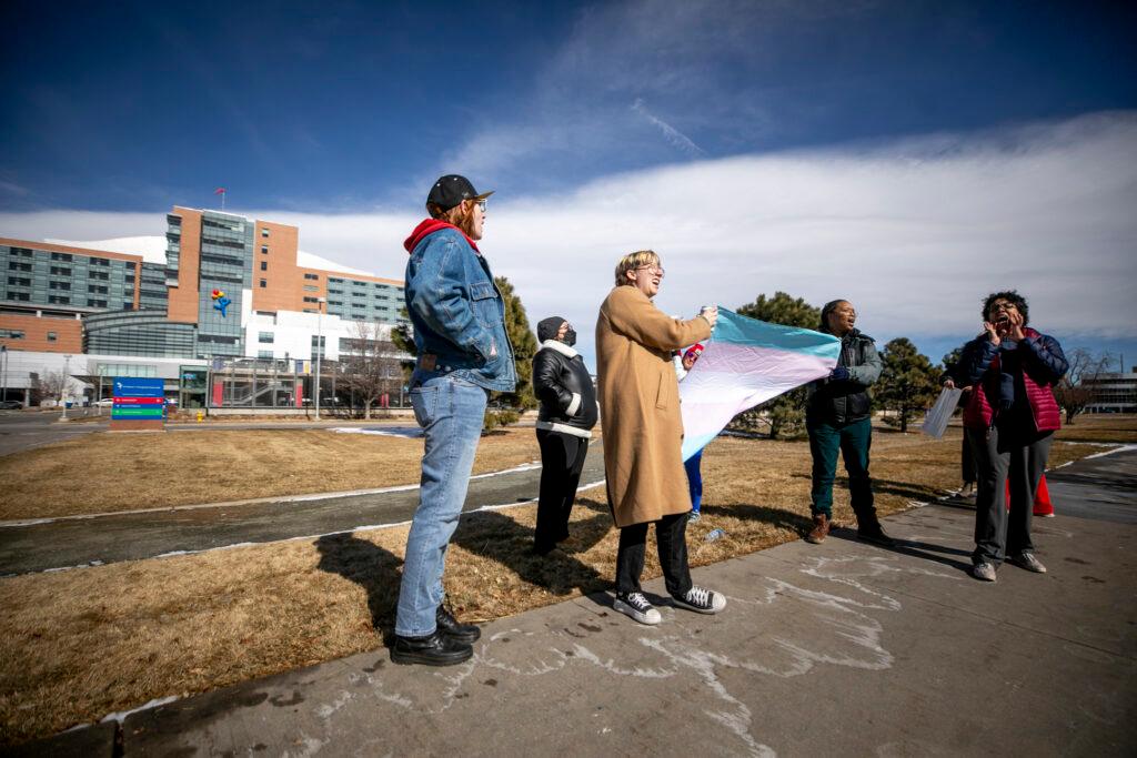 Protestors outside Children's Hospital