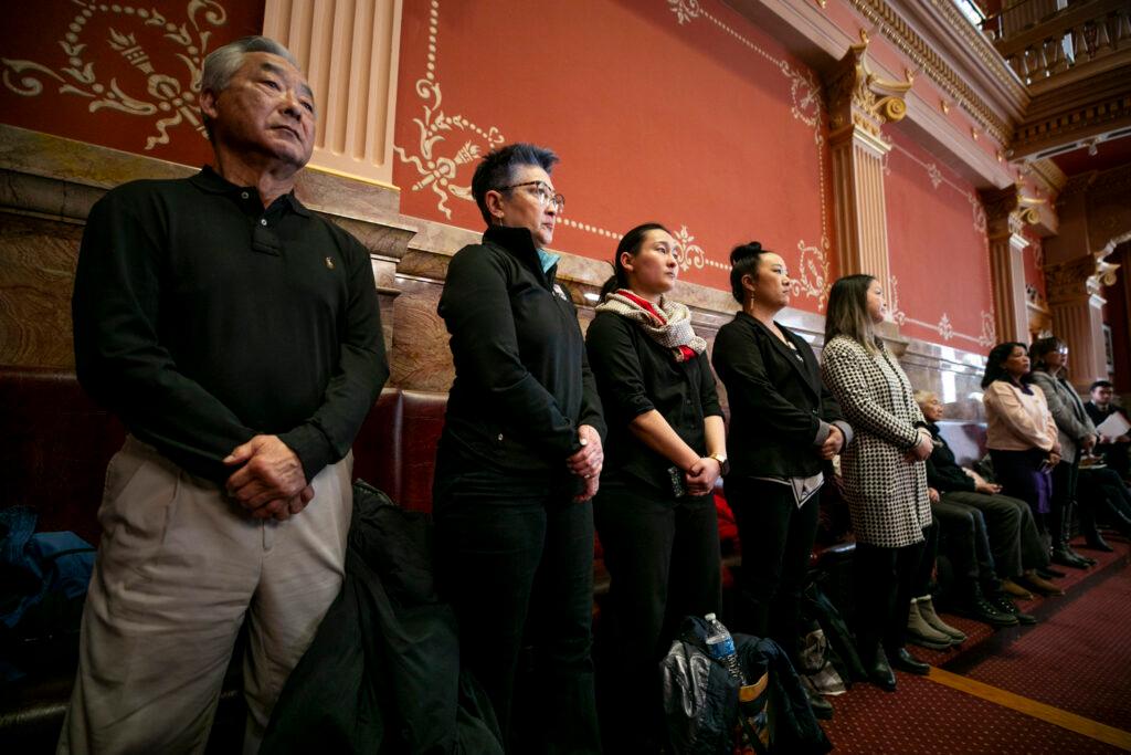 Gary Tsutsui (from left), Candice Tsutsui, Akemi Tsutsui-Kunitake and Courtney Ozaki